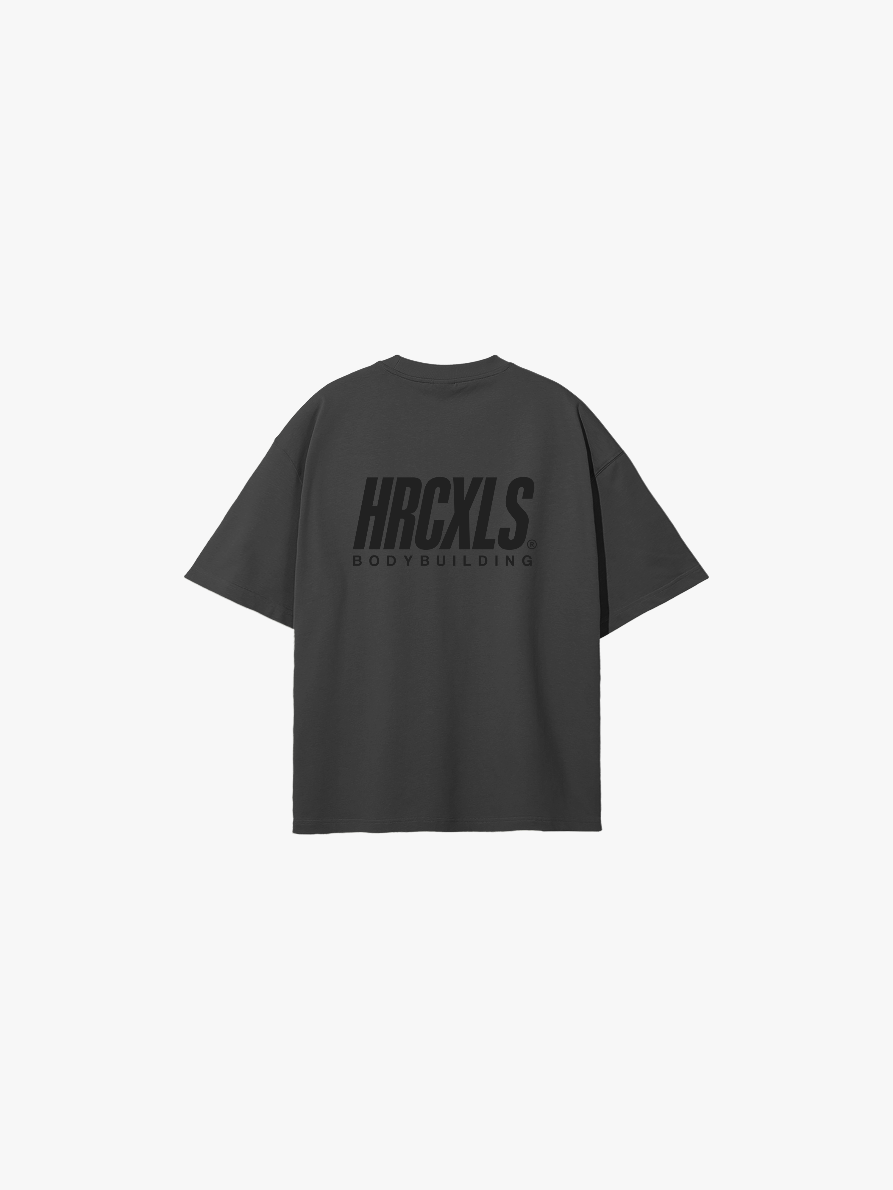 HERCXLES Bodybuilding Oversized T-Shirt in Dark Grey - back flat lay
